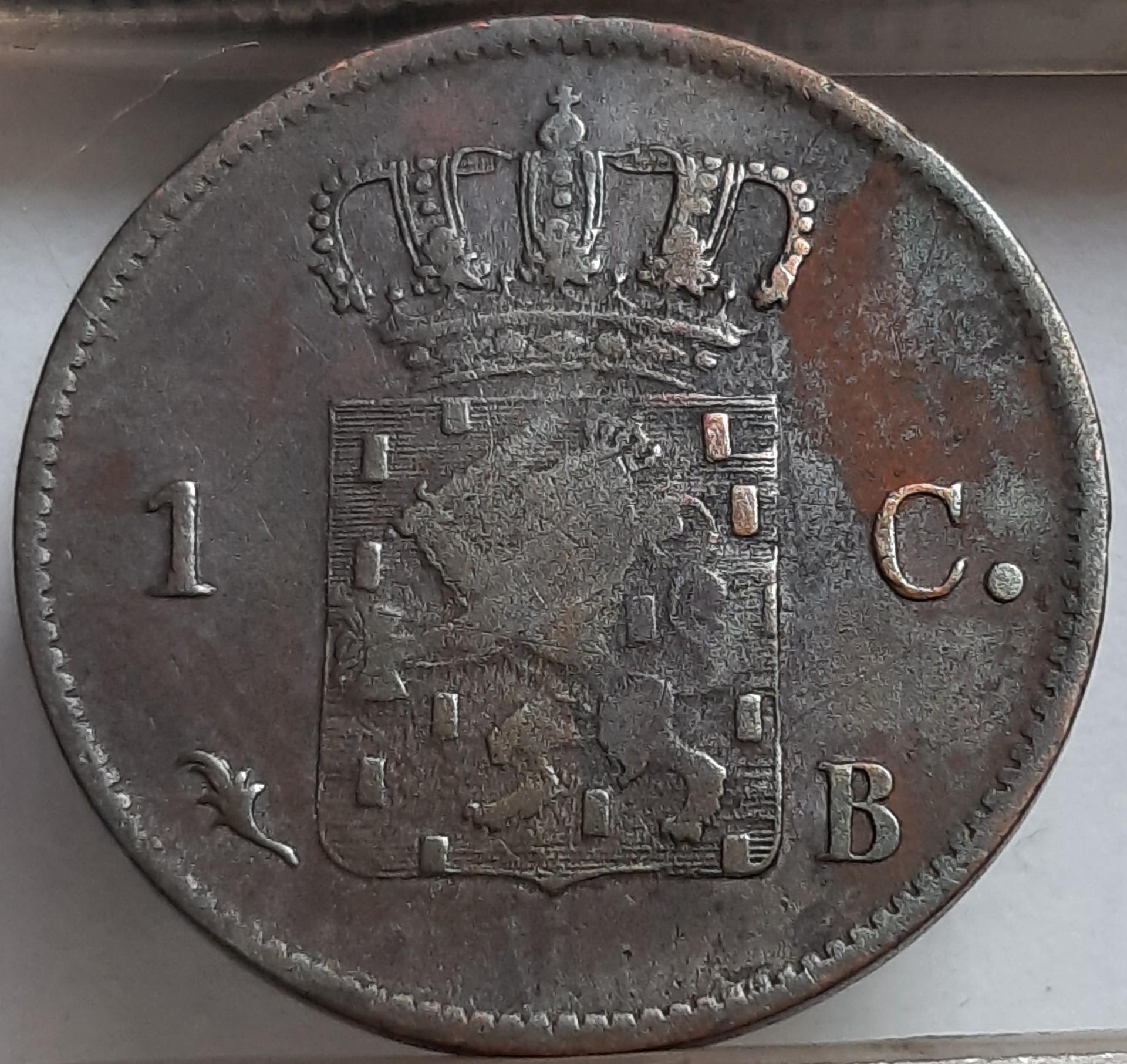 Nyderlandai 1 Centas 1827 B KM#47 Varis (2764)