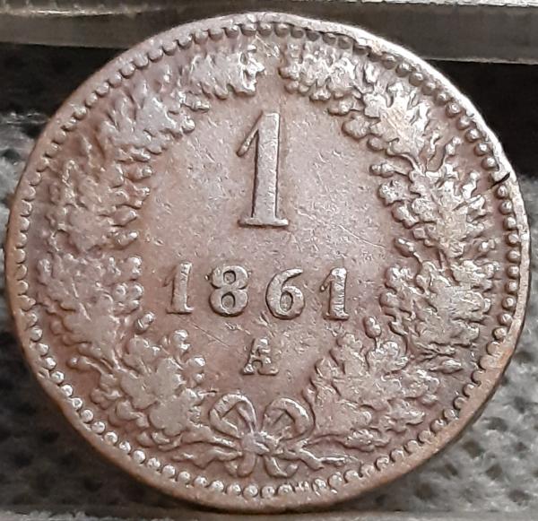 Austrija 1 Kreiceris 1861 A KM#2186 Varis (2775)