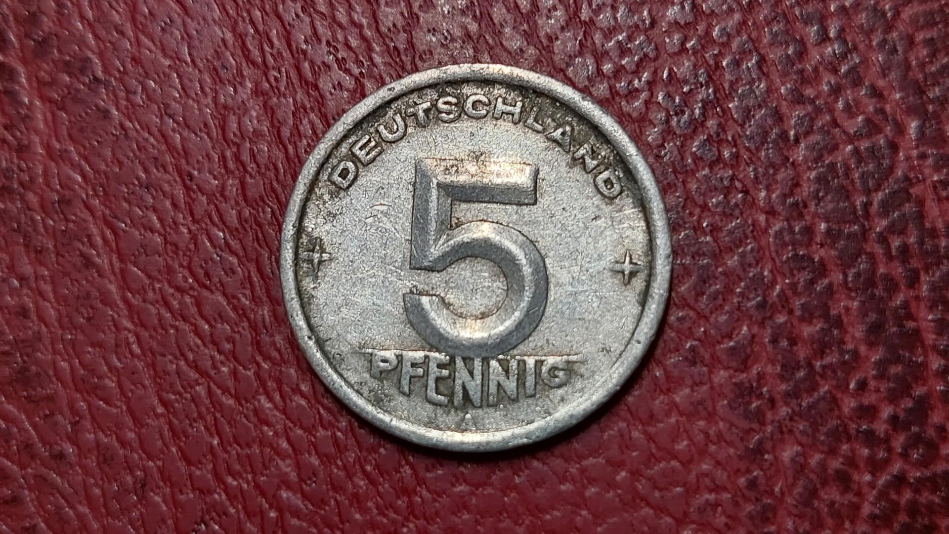 Vokietija - VDR 5 pfenigai, 1948 KM# 2