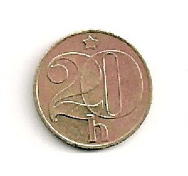 Čekoslovakija. 20 halerių ( 1986 ) XF 