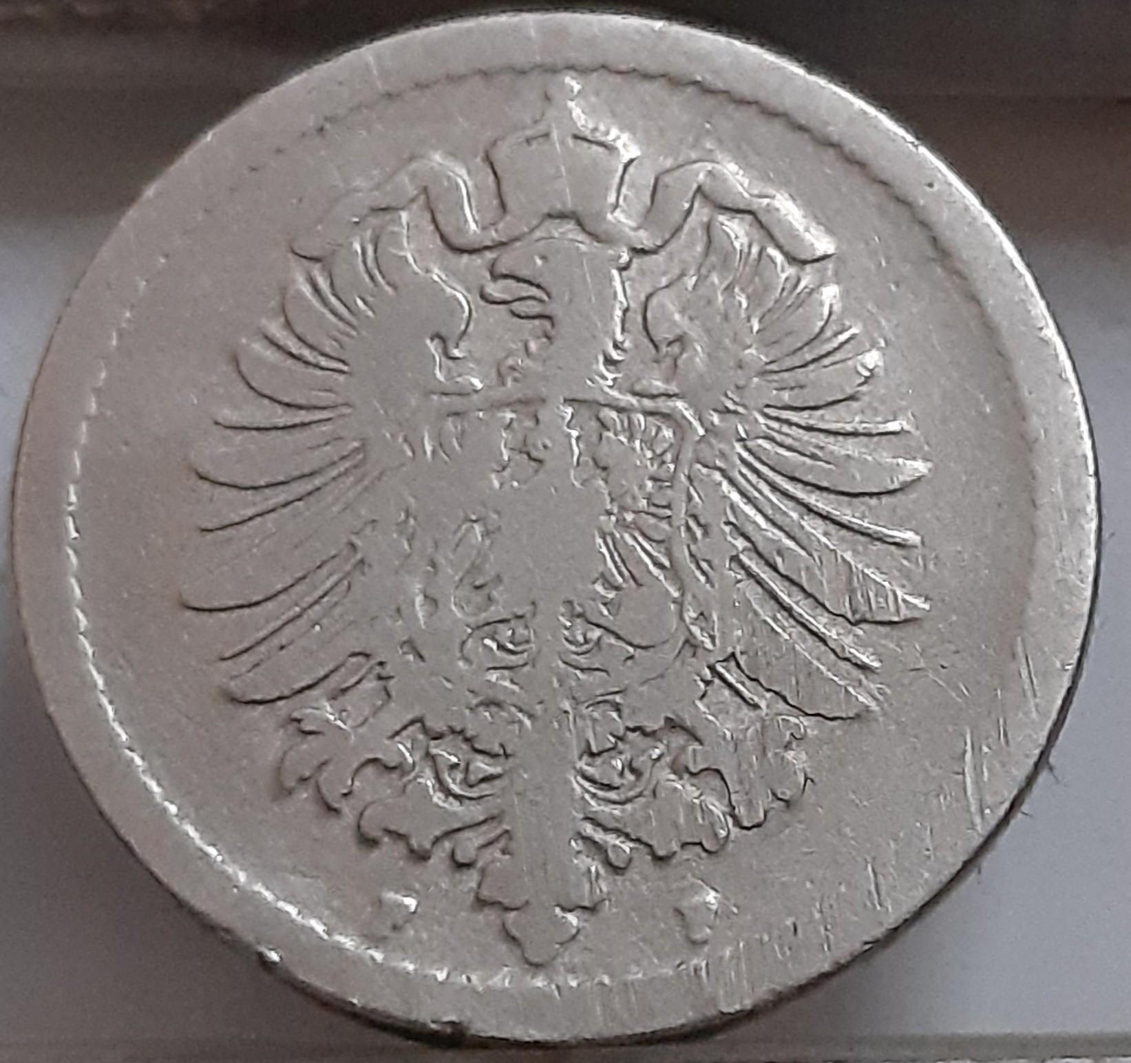 Vokietija 5 Pfenigai 1874 F KM#3 (2806)