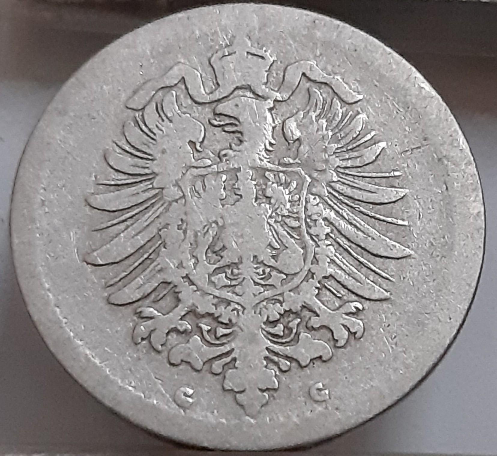 Vokietija 5 Pfenigai 1875 G KM#3 (2808)