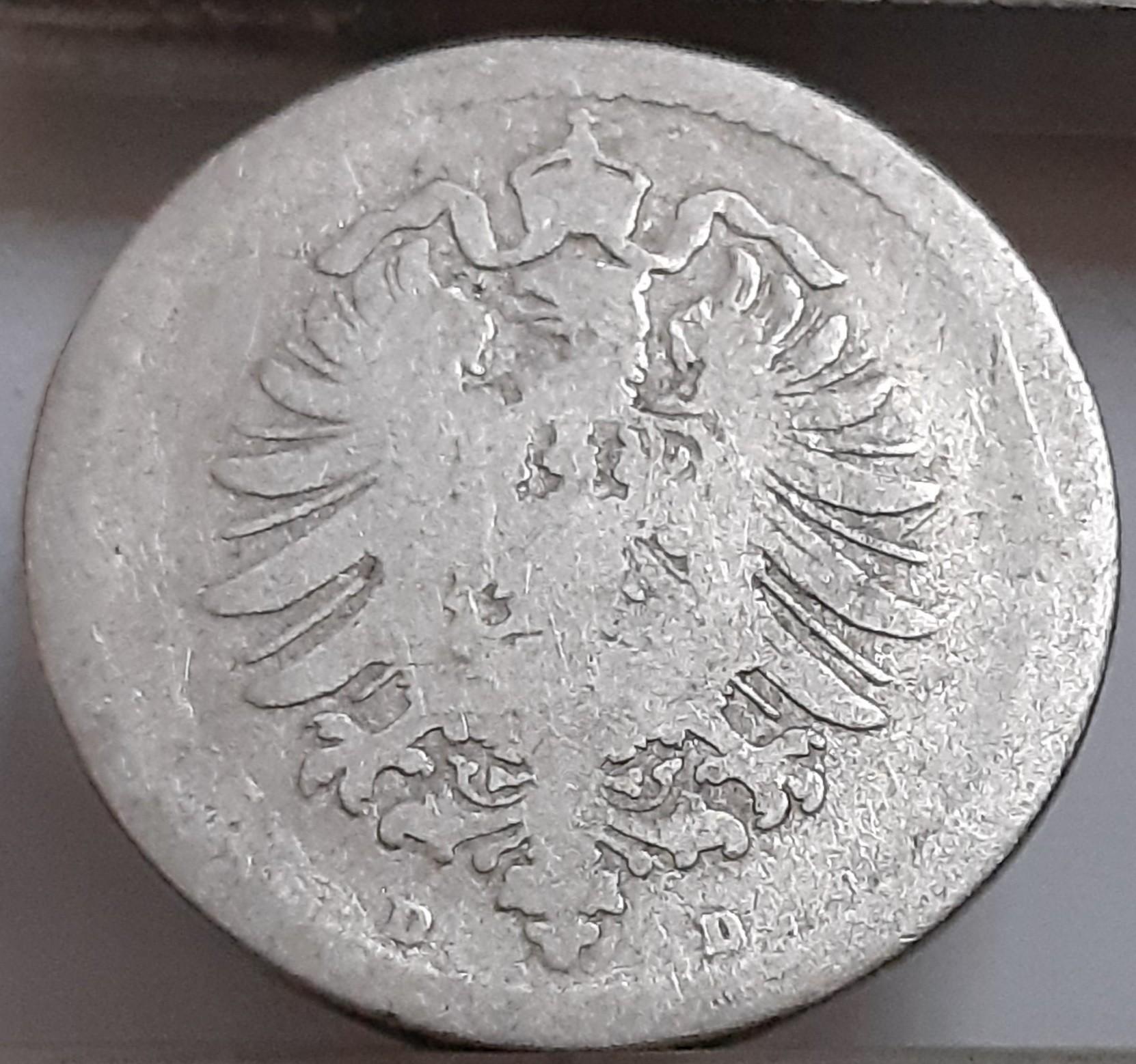 Vokietija 5 Pfenigai 1874 D KM#3 (2809)