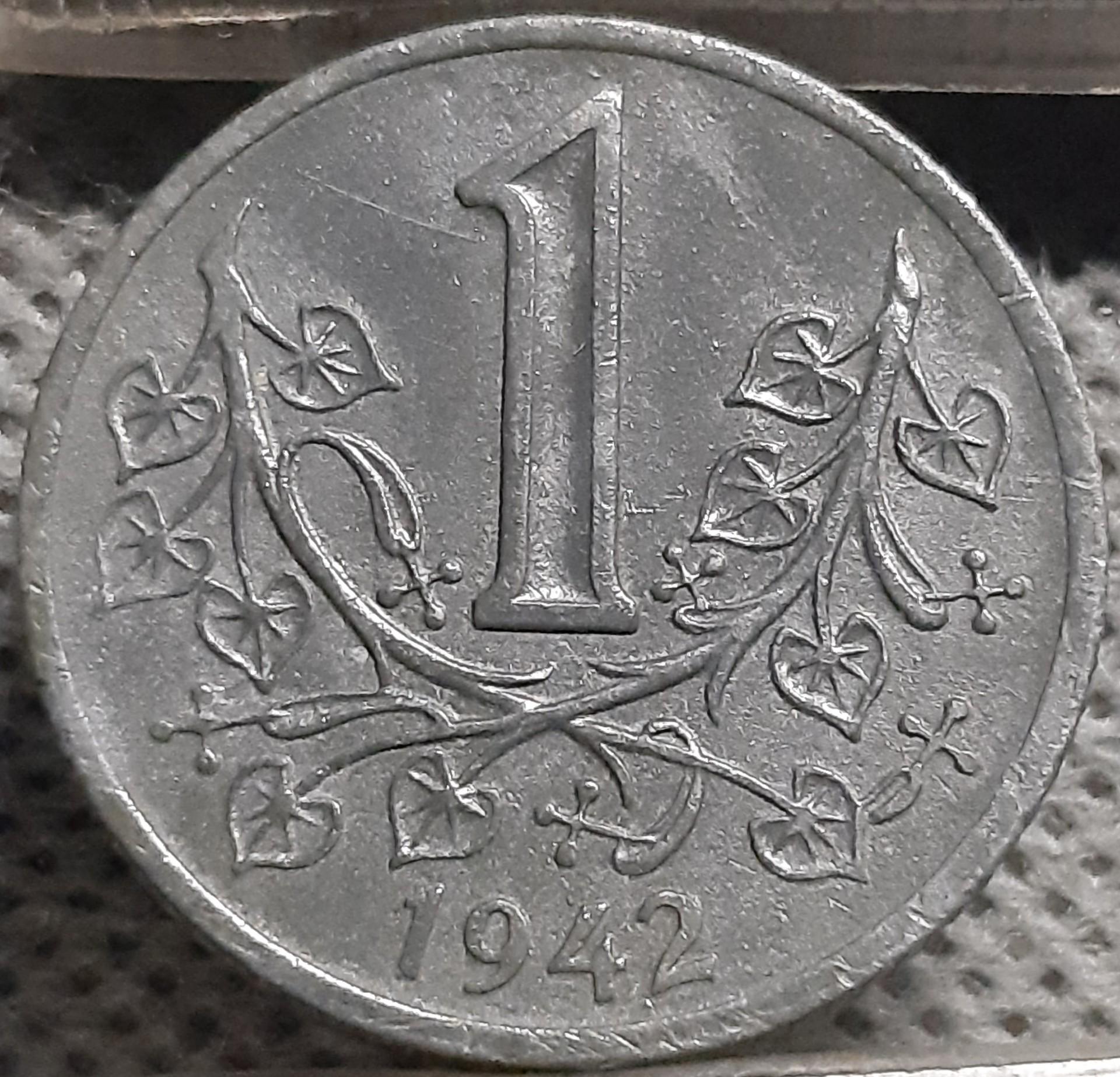 Bohemija ir Moravija 1 Krona 1942 KM#4 (2847)