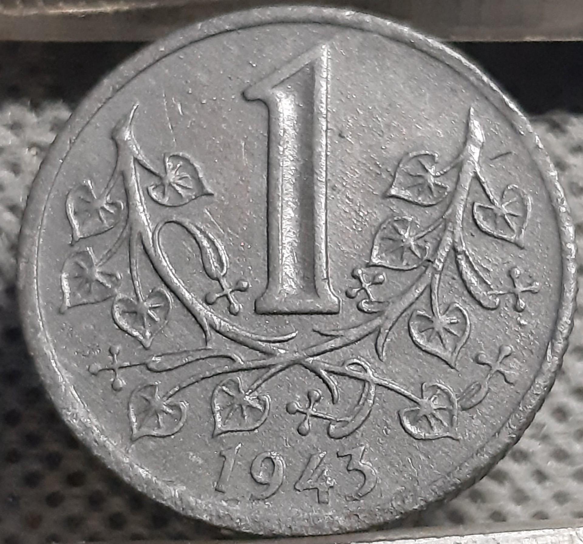 Bohemija ir Moravija 1 Krona 1943 KM#4 (2848)