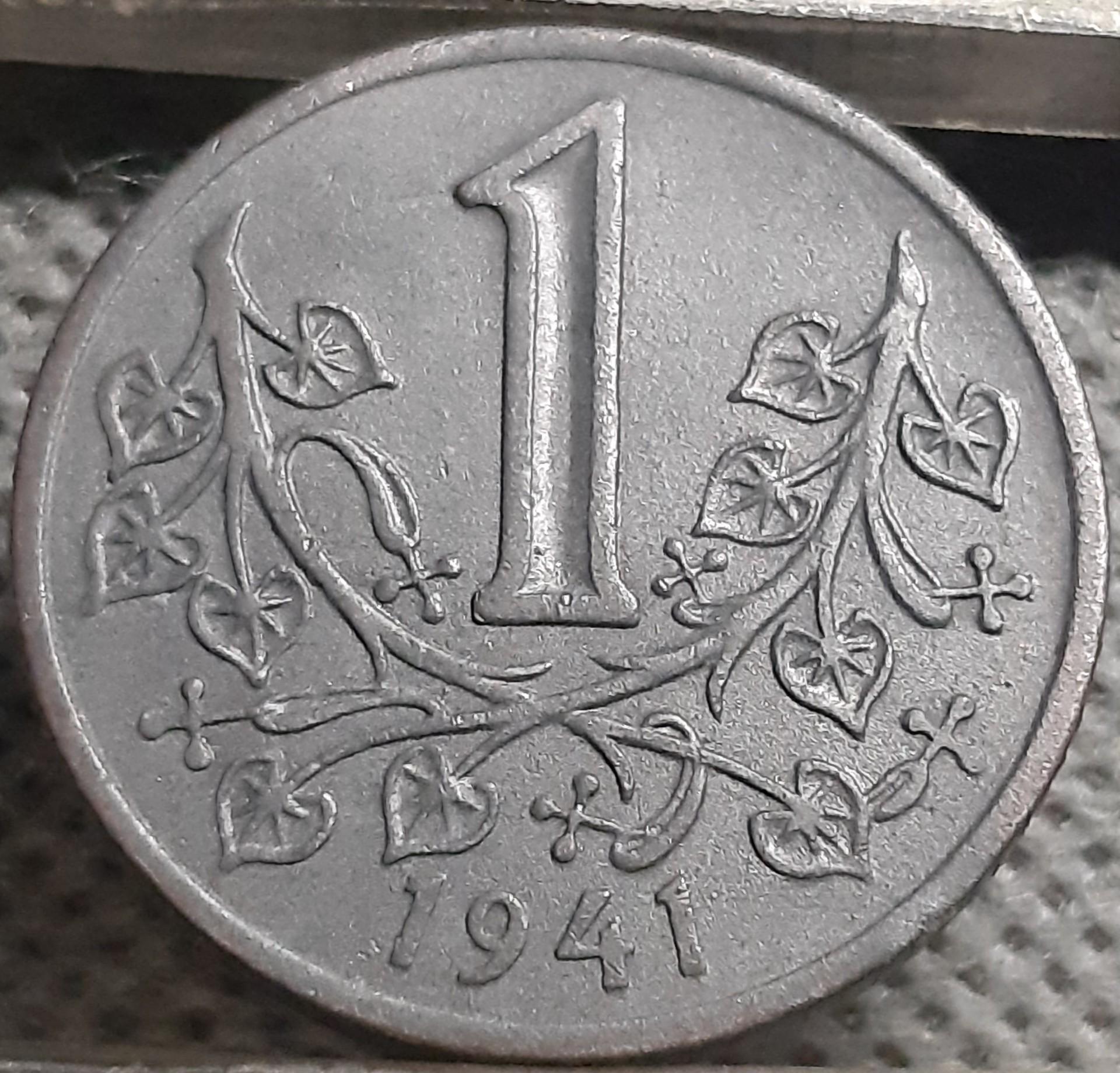 Bohemija ir Moravija 1 Krona 1941 KM#4 (2849)