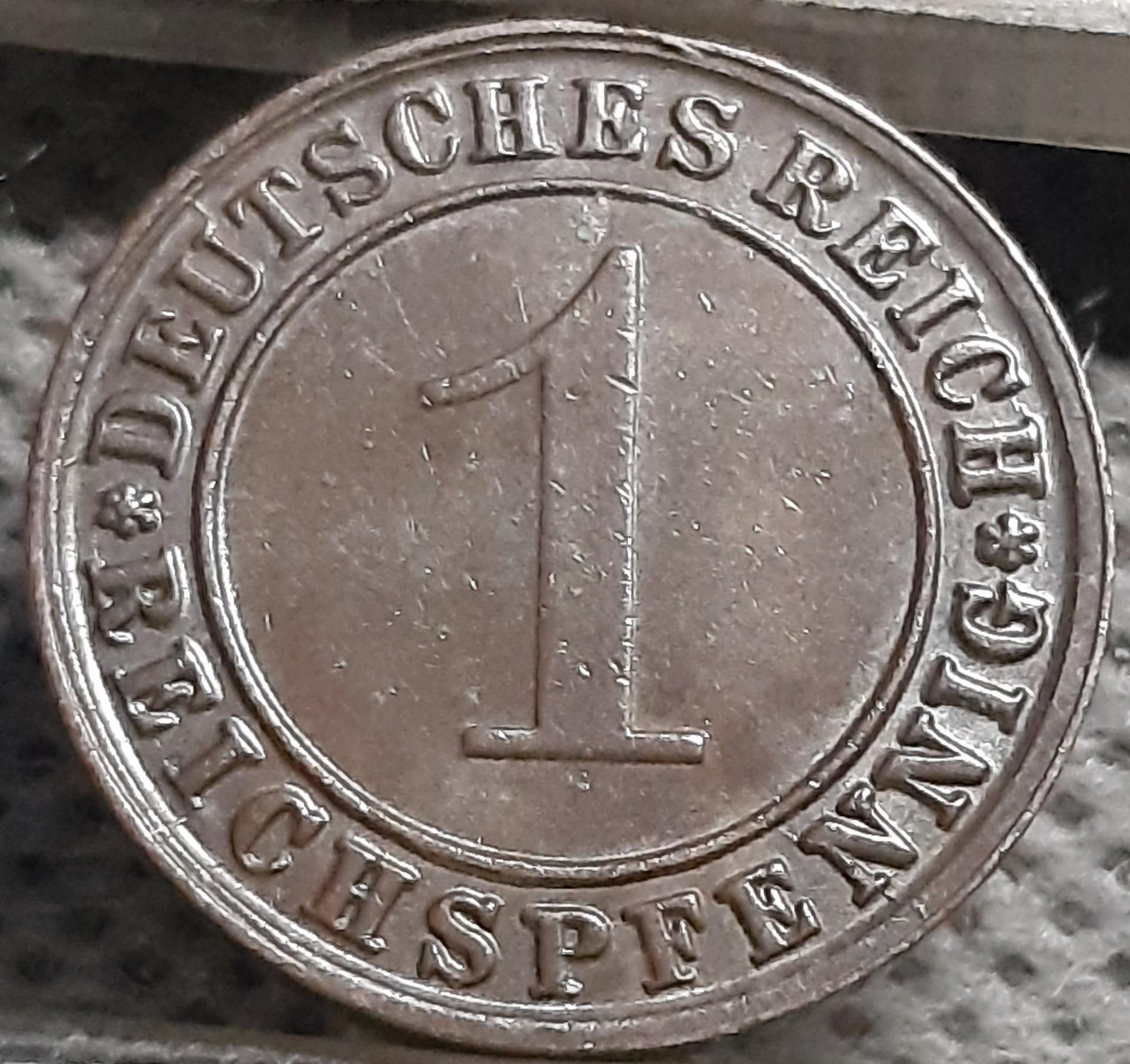 Vokietija 1 Reichspfenigas 1927 F KM#37 (2851)