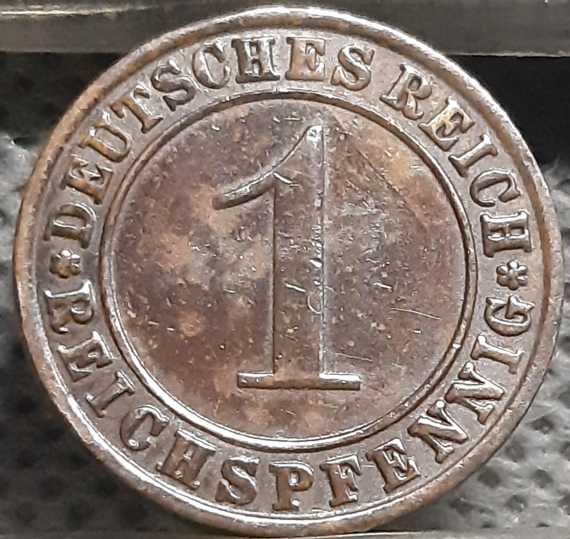 Vokietija 1 Reichspfenigas 1927 G KM#37 (2854)