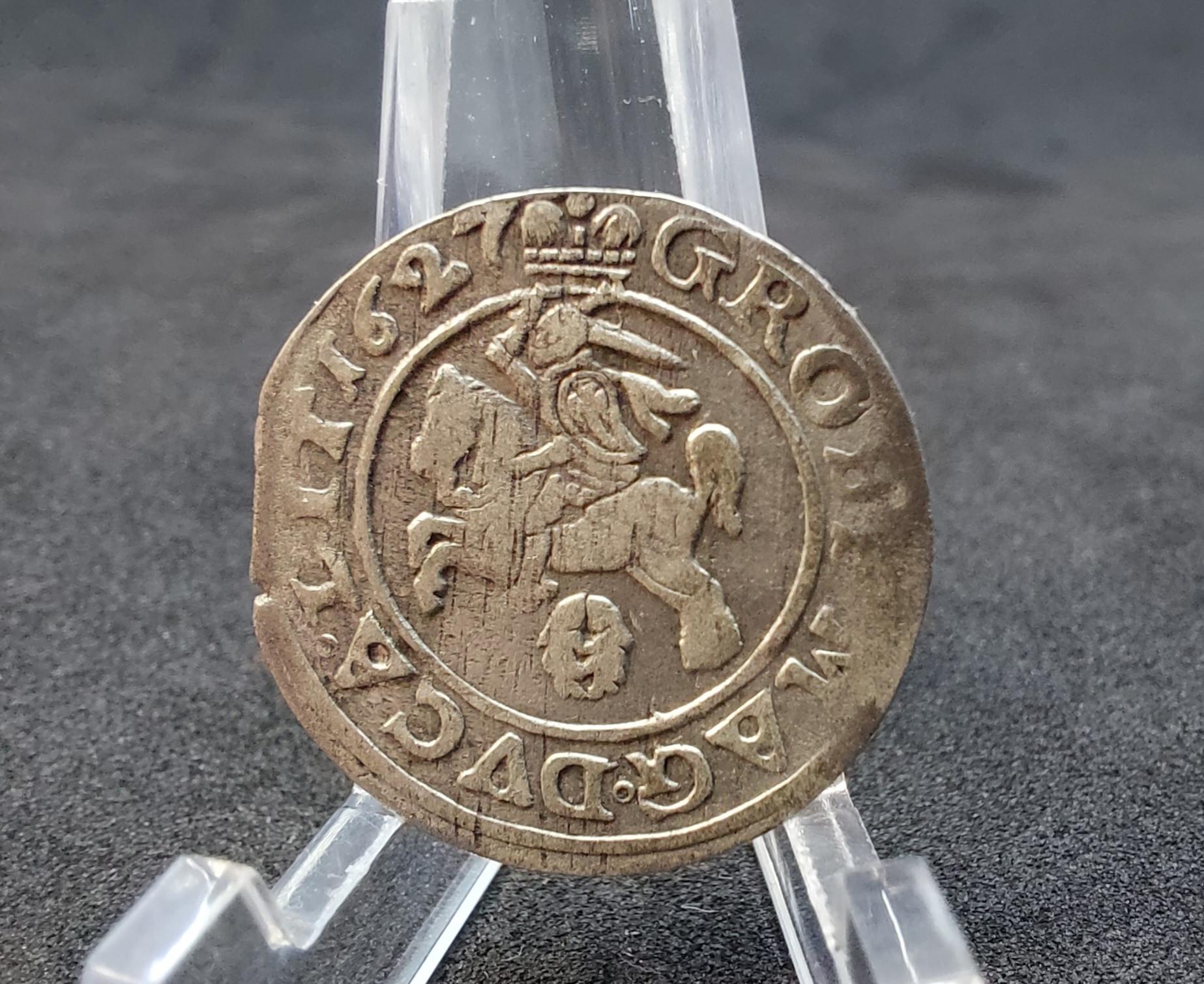 Gražus Lietuviškas Žygimanto Vazos Grašis 1627