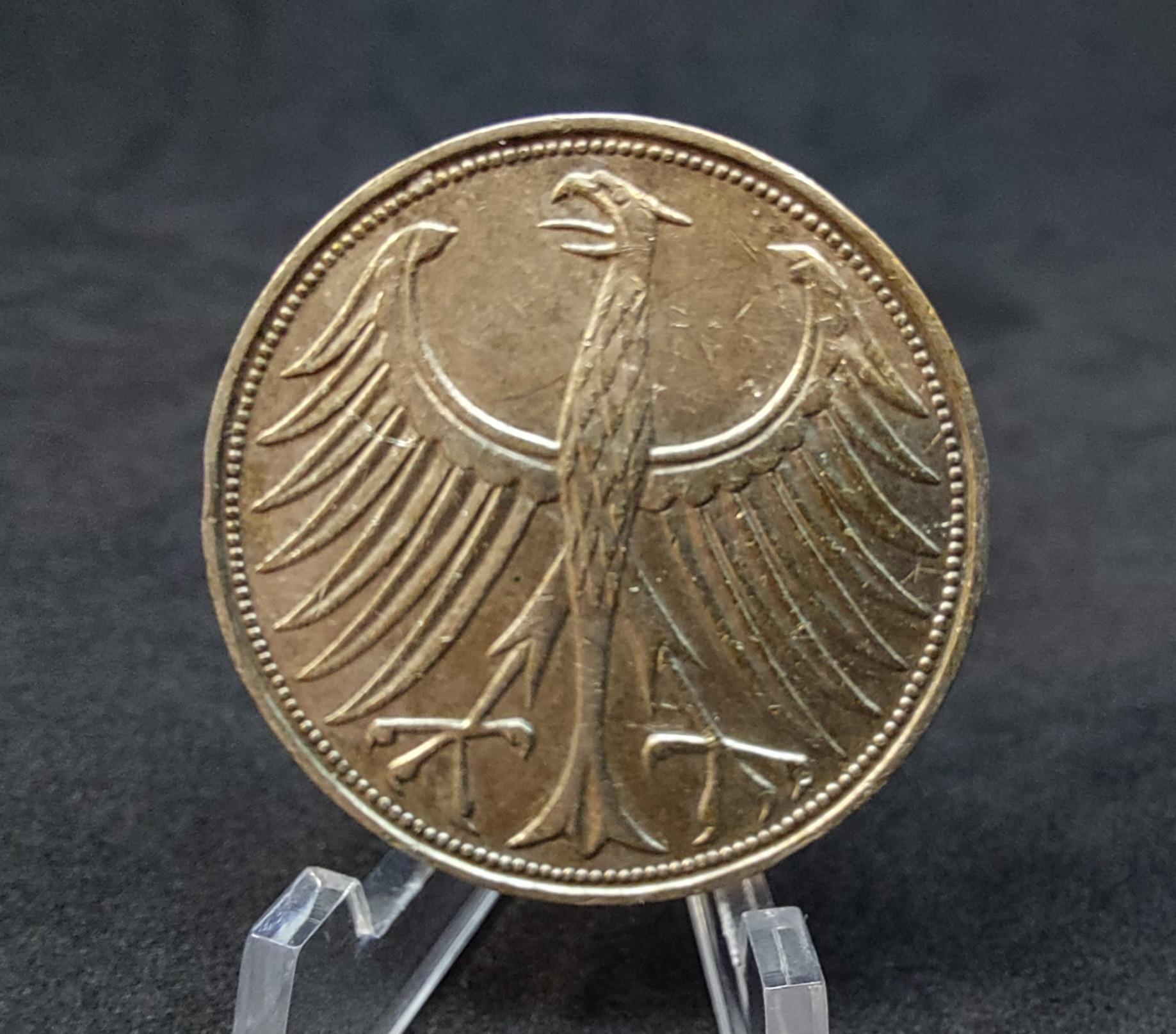5 Markės sidabrinė moneta