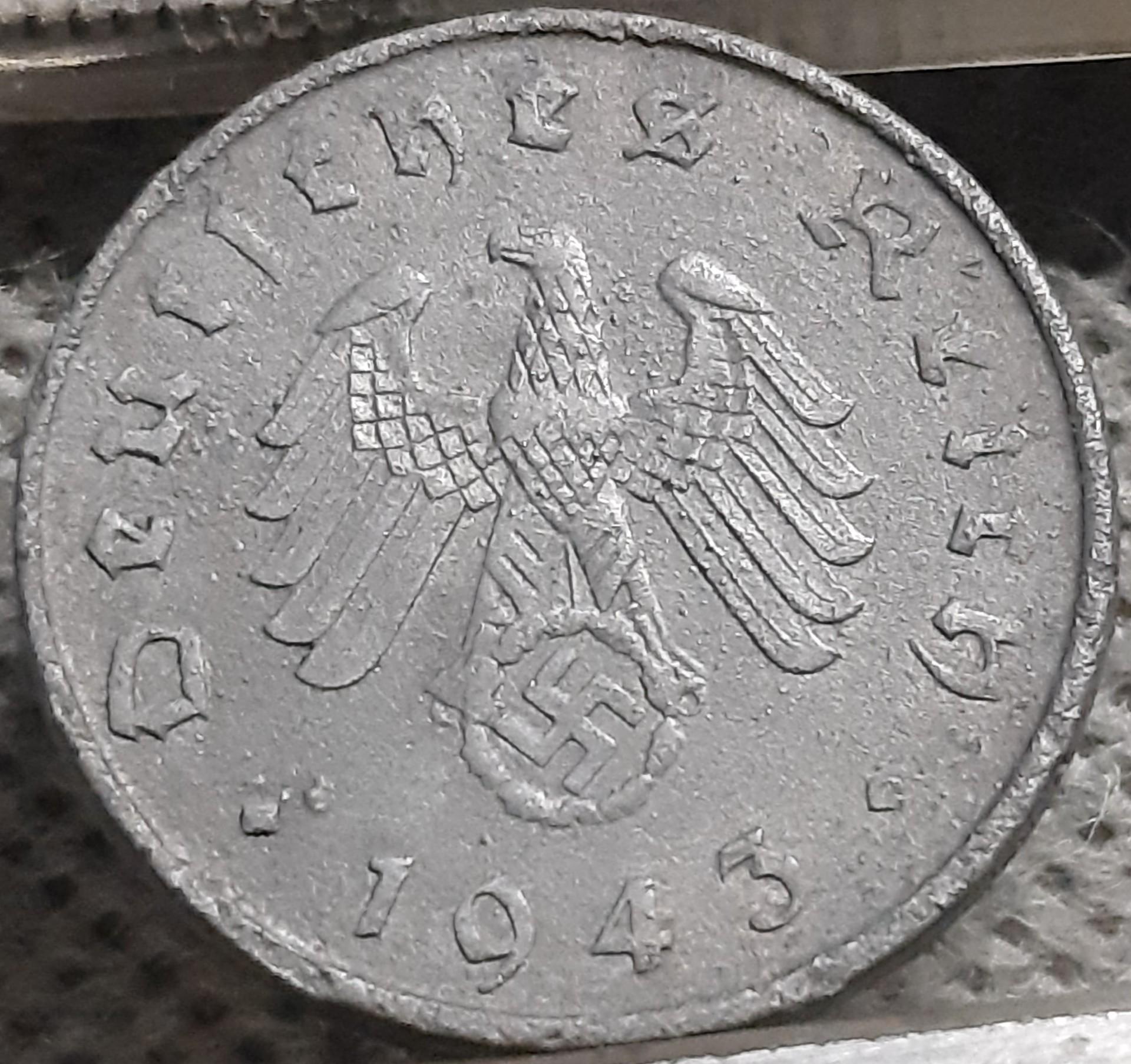 Trečiasis Reichas 10 reichspfenigų 1943 D (2865)