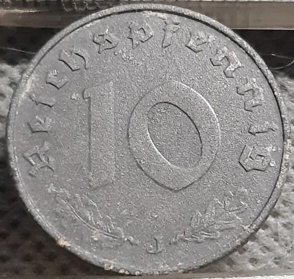 Trečiasis Reichas 10 reichspfenigų 1943 J (2864)