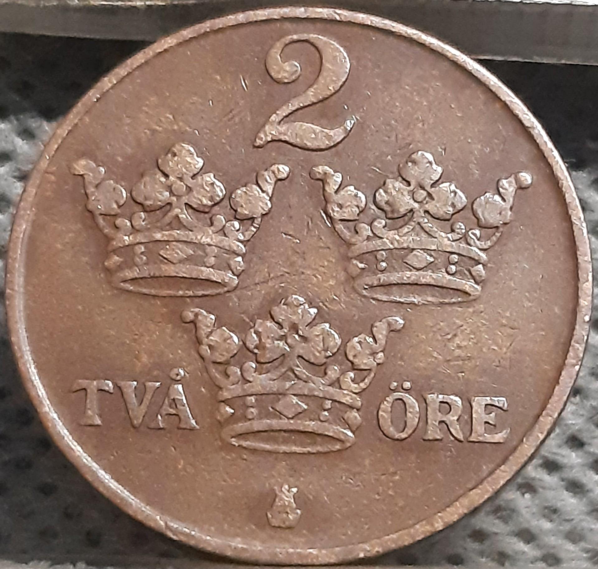 Švedija 2 erės 1916 KM#778 Bronza (2887)