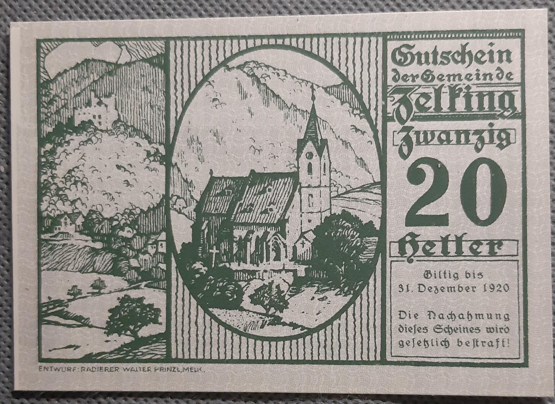 Austrija 20 Helerių 1920 N#219317 92x66mm (2899)