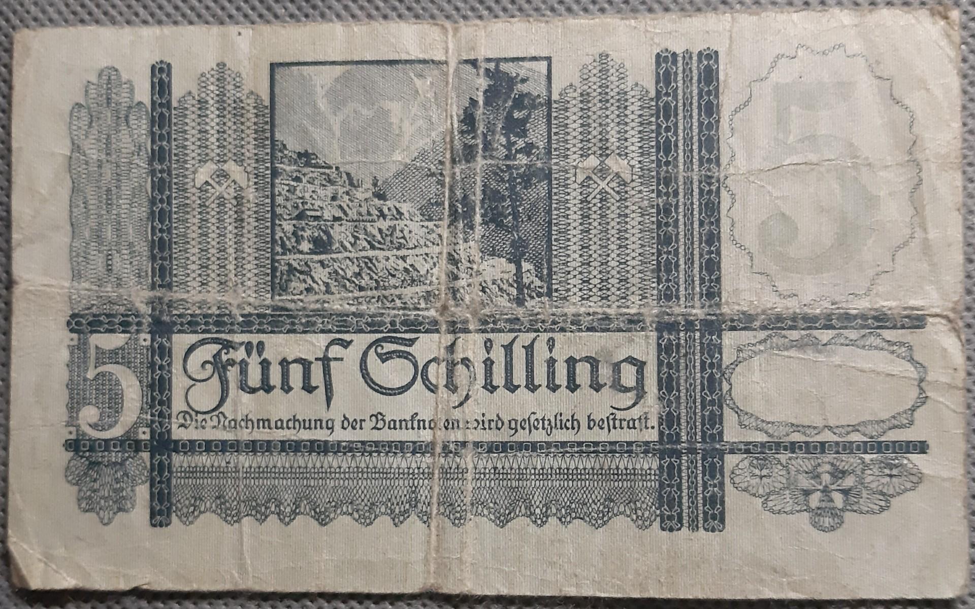 Austrija 5 Šilingai 1927 N#226676 110x65mm (2901)