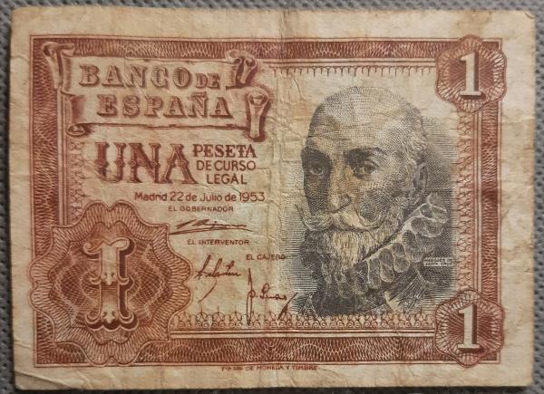Ispanija 1 Peseta 1953 N#202369 84x60mm (2907)