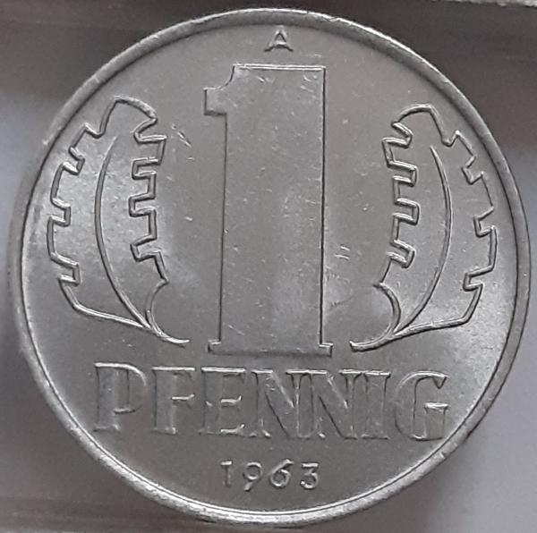 Vokietija - VDR 1 pfenigas 1963 KM#8.1 (2924)