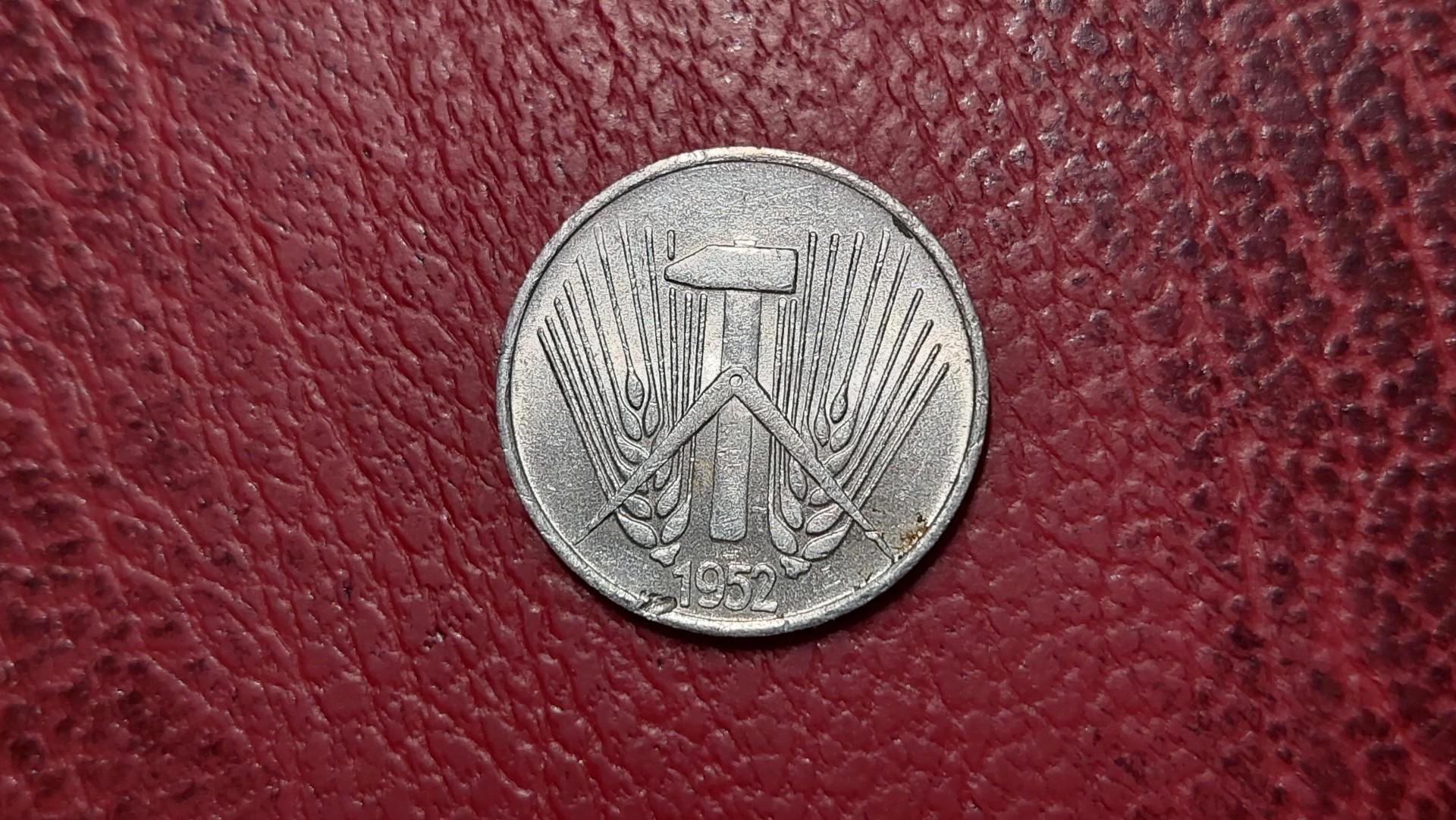 Vokietija - VDR 1 pfenigas, 1952A KM# 5