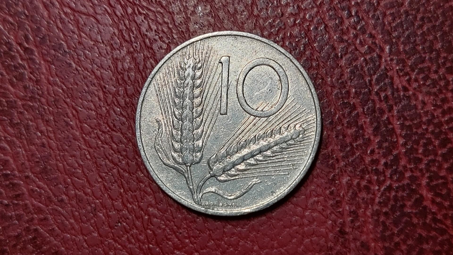 Italija 10 lirų, 1954 KM# 93