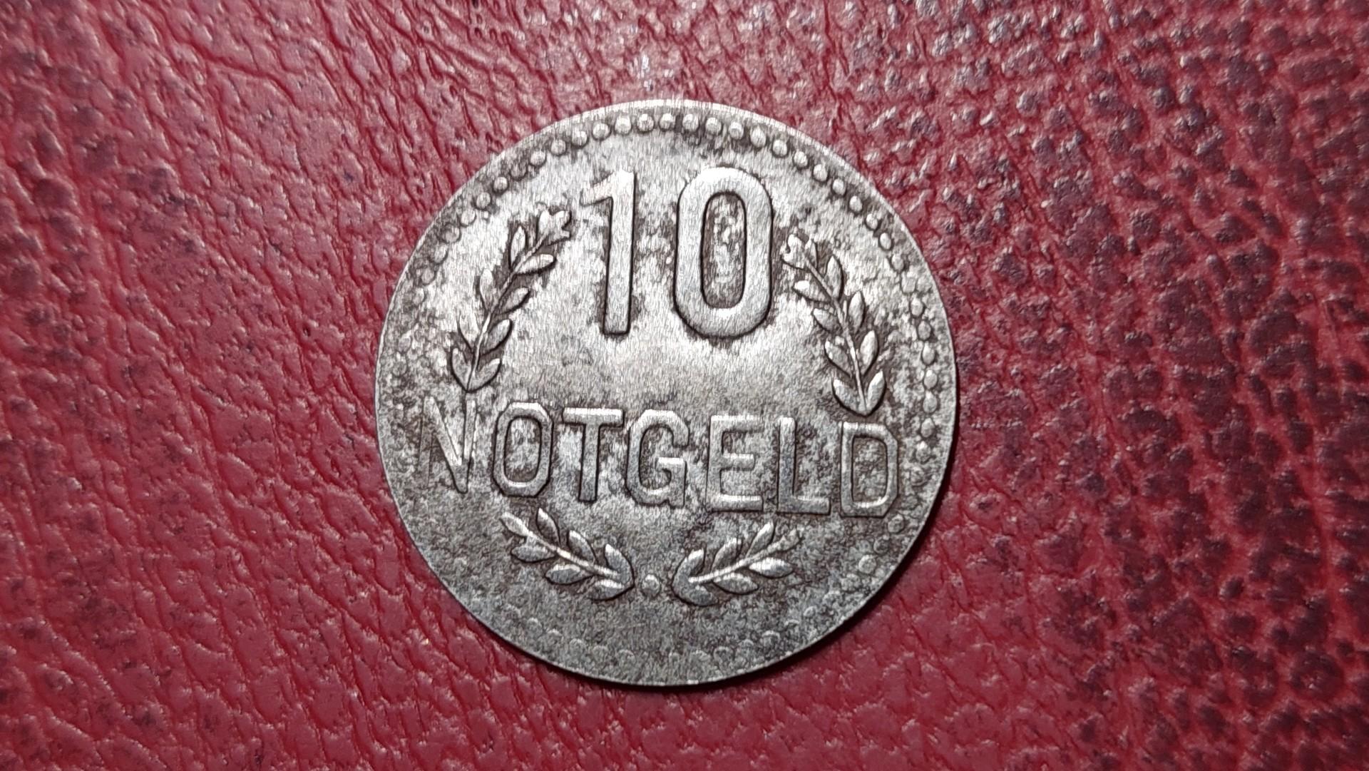 10 Pfennig 1920 Wiesbaden Notgeld Vokietija Fe