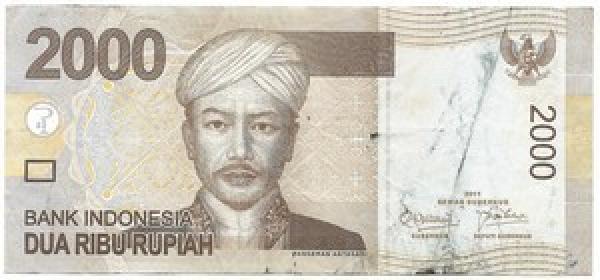 Indonezija. 2000 rupijų ( 2011/ 2009 ) VF