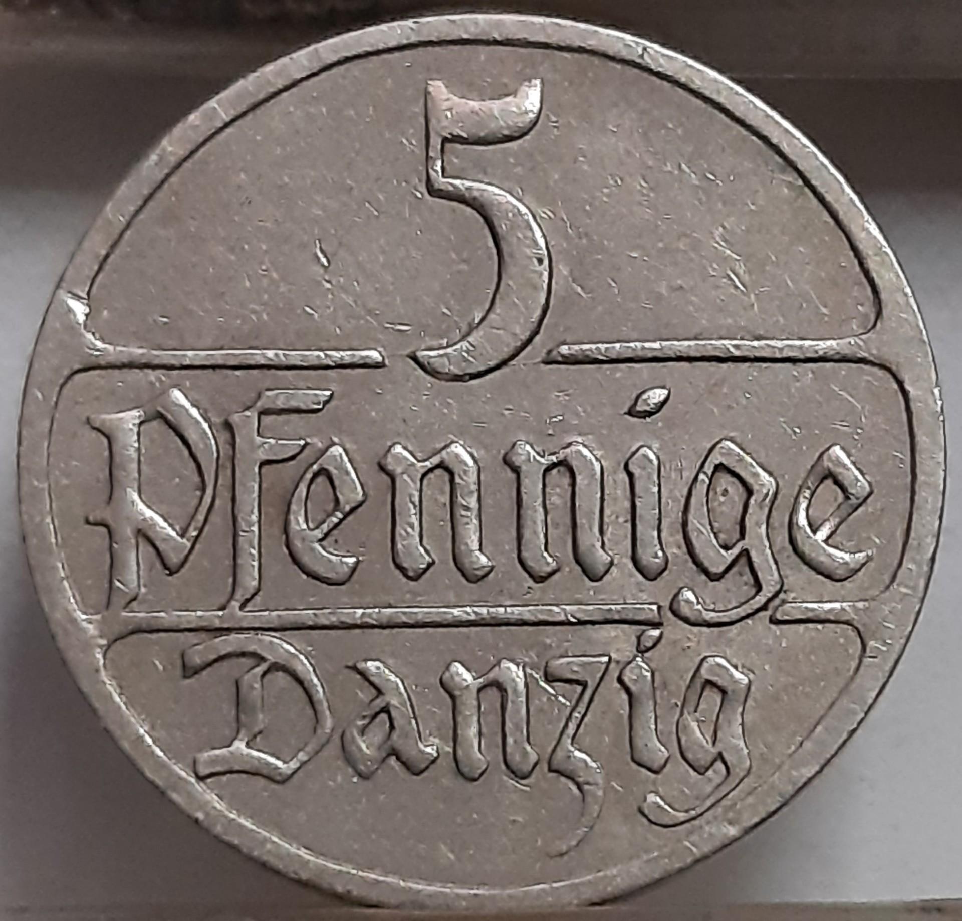 Dancigas 5 Pfenigai 1928 KM#142 (2974)