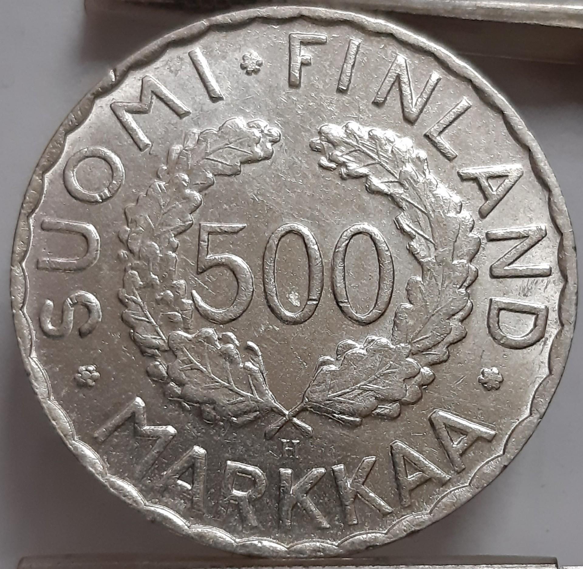 Suomija 500 Markių 1952 KM#35 Sidabras (2976)