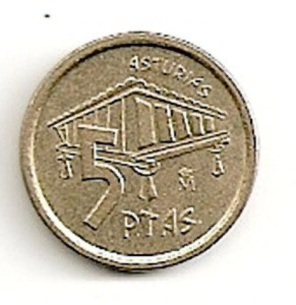 Ispanija. 5 pesetos ( Astūrija ) ( 1995 ) AU