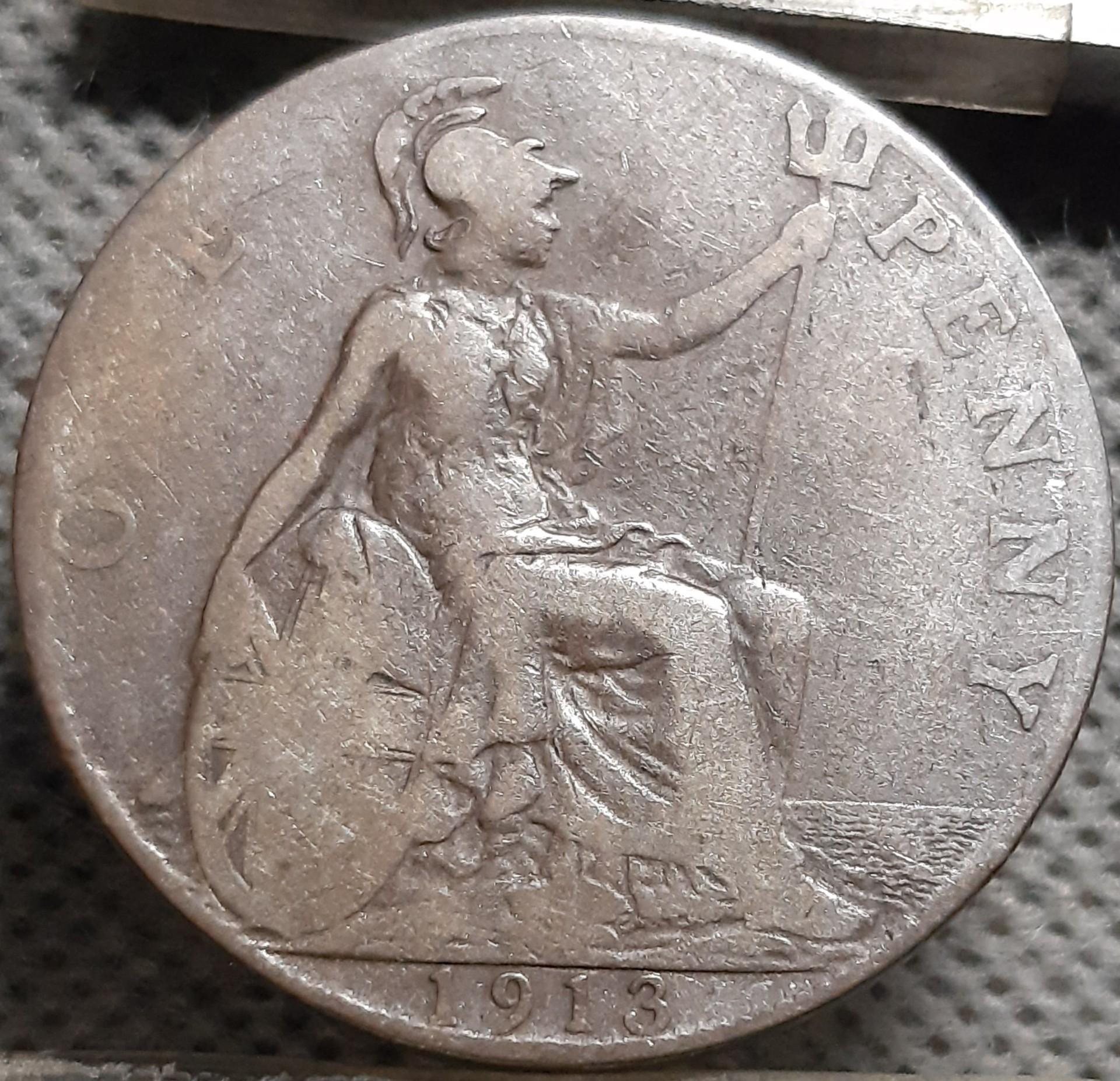 Jungtinė Karalystė 1 Pensas 1913 KM#810 (2993)