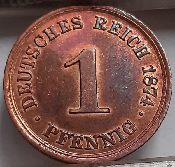 Vokietija 1 Pfenigas 1874 A KM#1 UNC Varis (2983)
