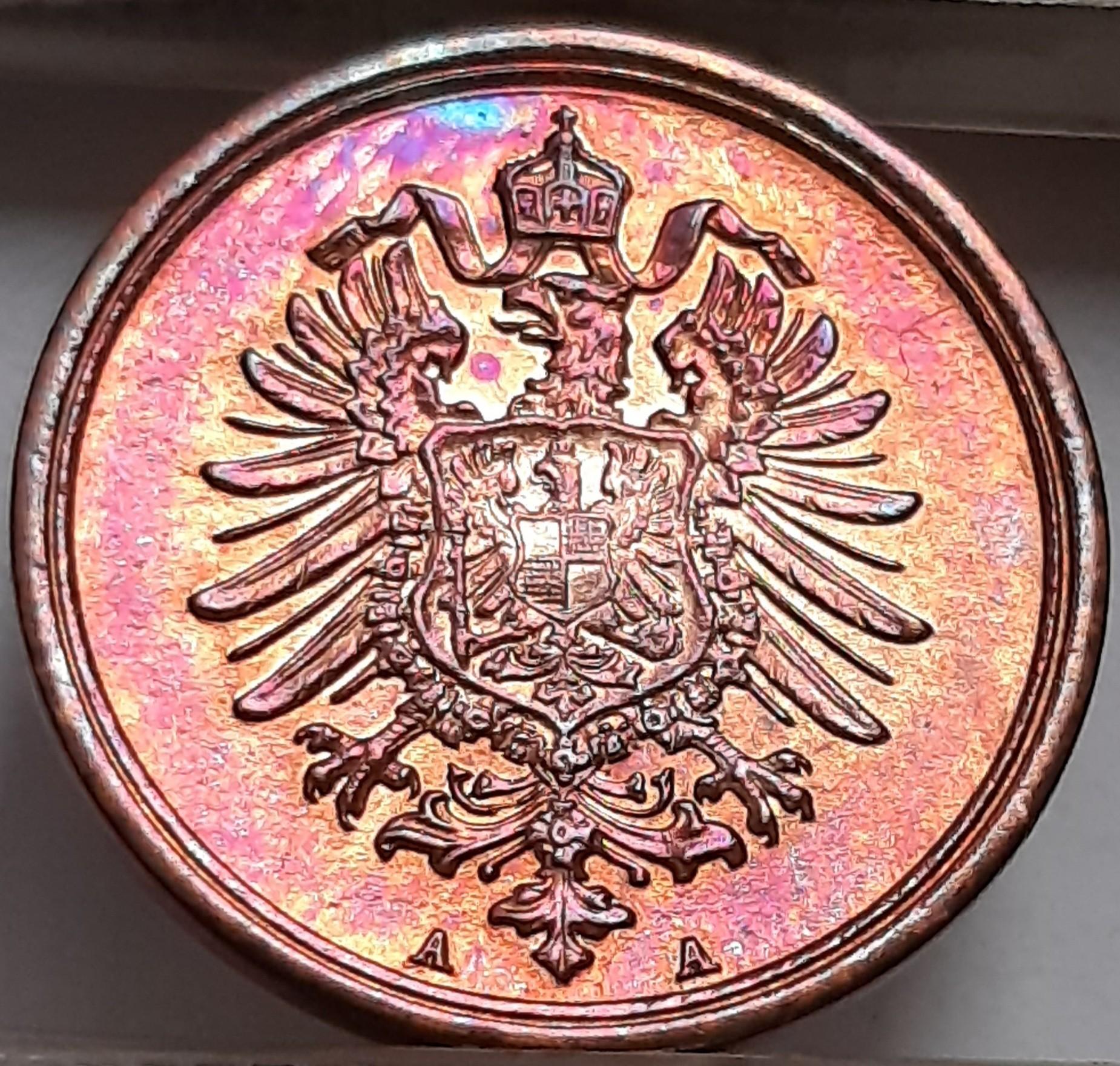 Vokietija 1 Pfenigas 1874 A KM#1 UNC Varis (2983)