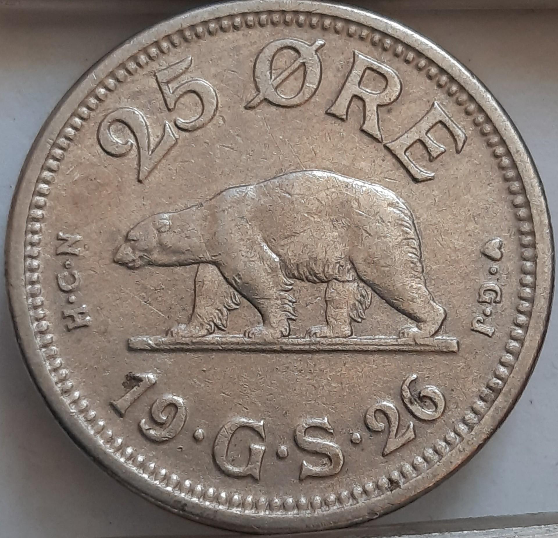 Grenlandija 25 Erės 1926 KM#5 (3010)