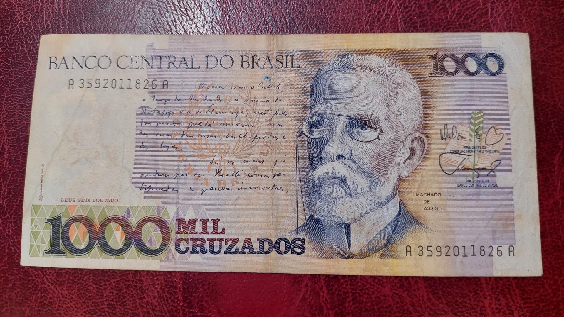 Brazilija 1,000 Cruzados 1988 P-213b
