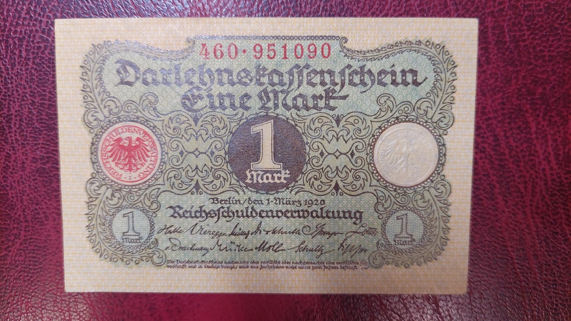 1 Mark 1920.03.01 Vokietija P-58a.3