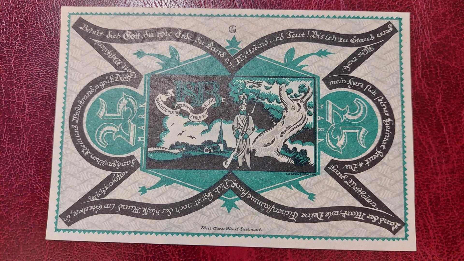 25 Mark 1922 Dortmund und Hörde Notgeld Vokietija