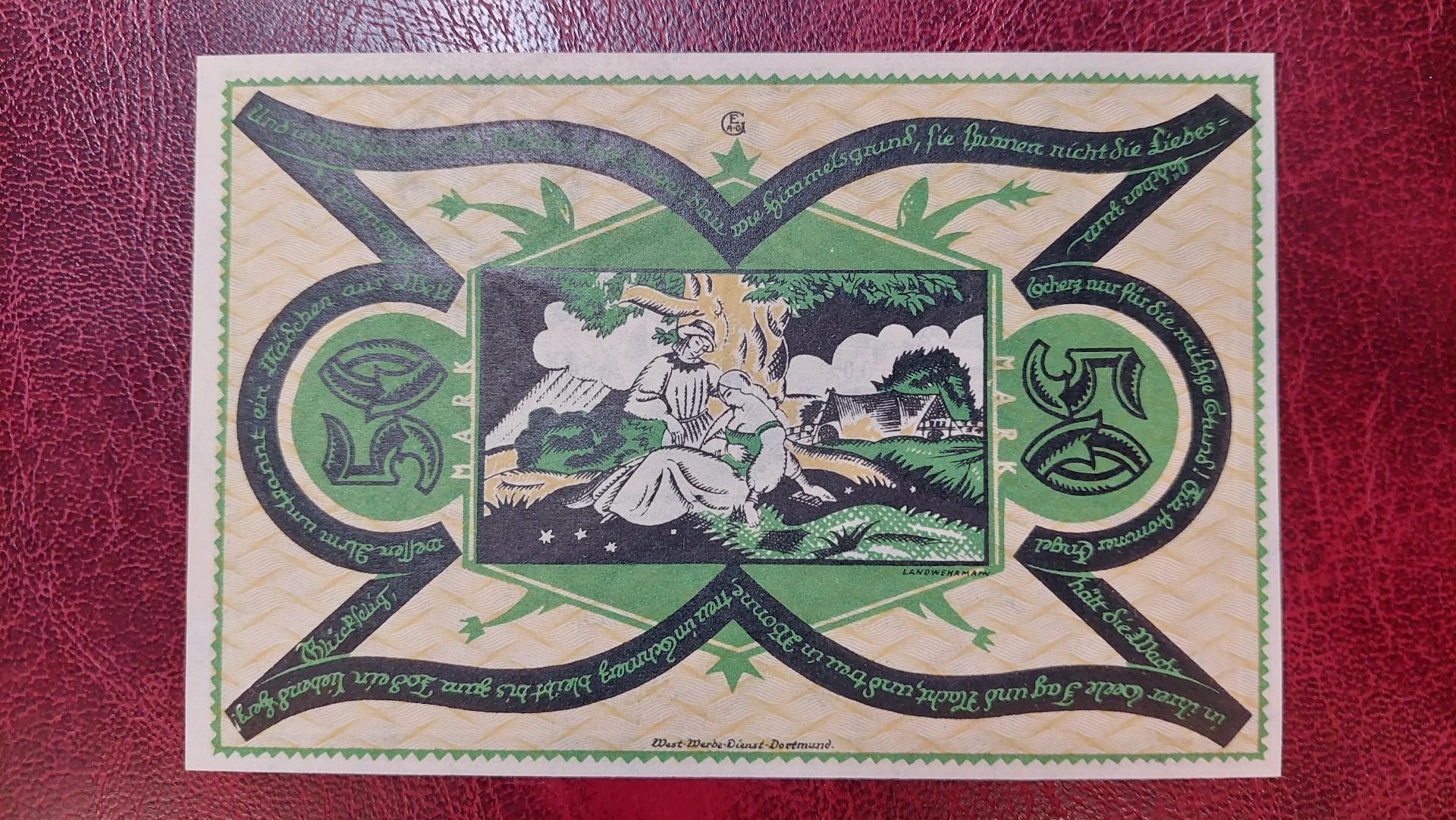 50 Mark 1922 Dortmund und Hörde Notgeld Vokietija