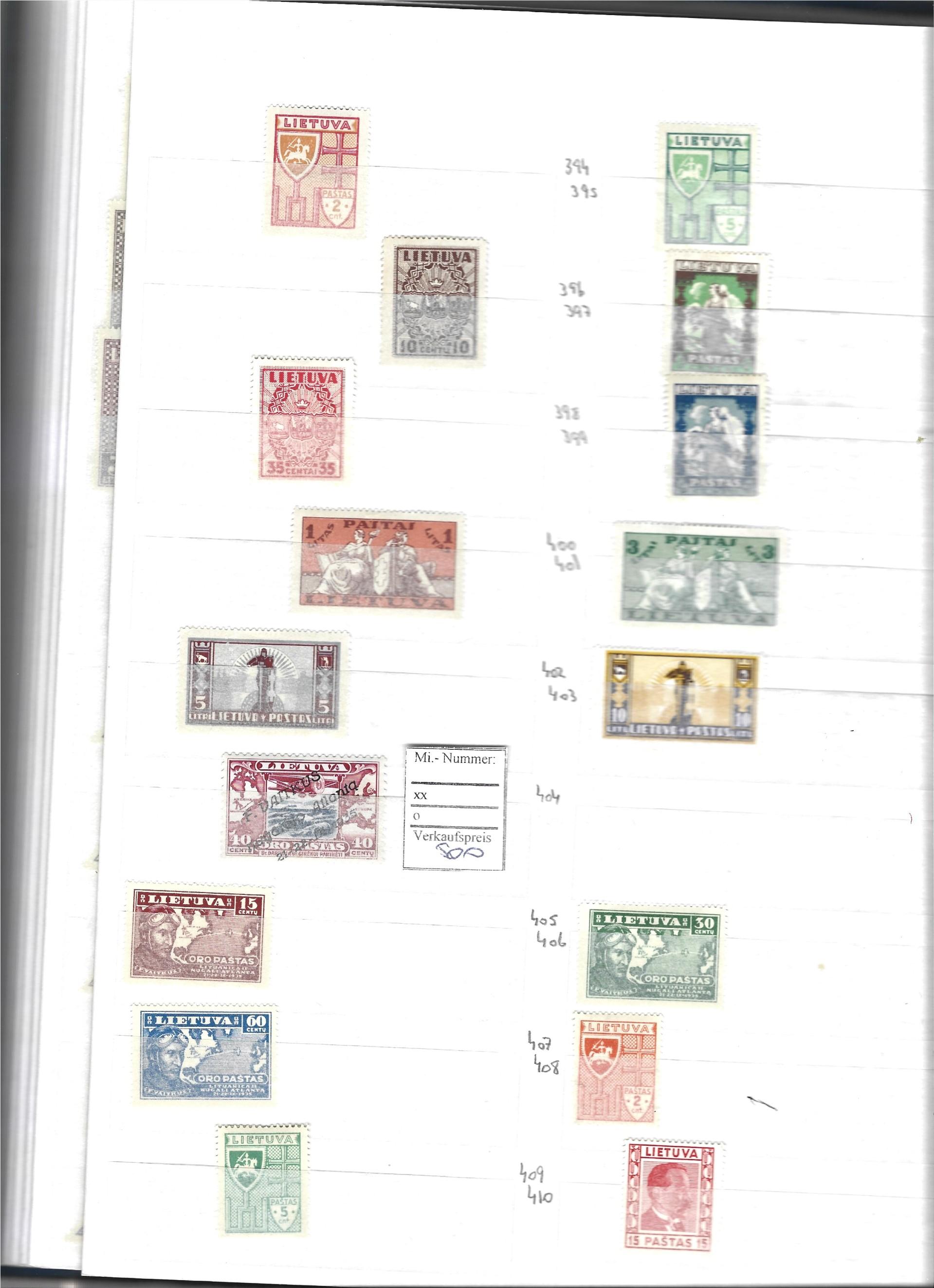 Lietuva 1918 -1940 Pilna kolekcija visi MH 1918-1940 IV d