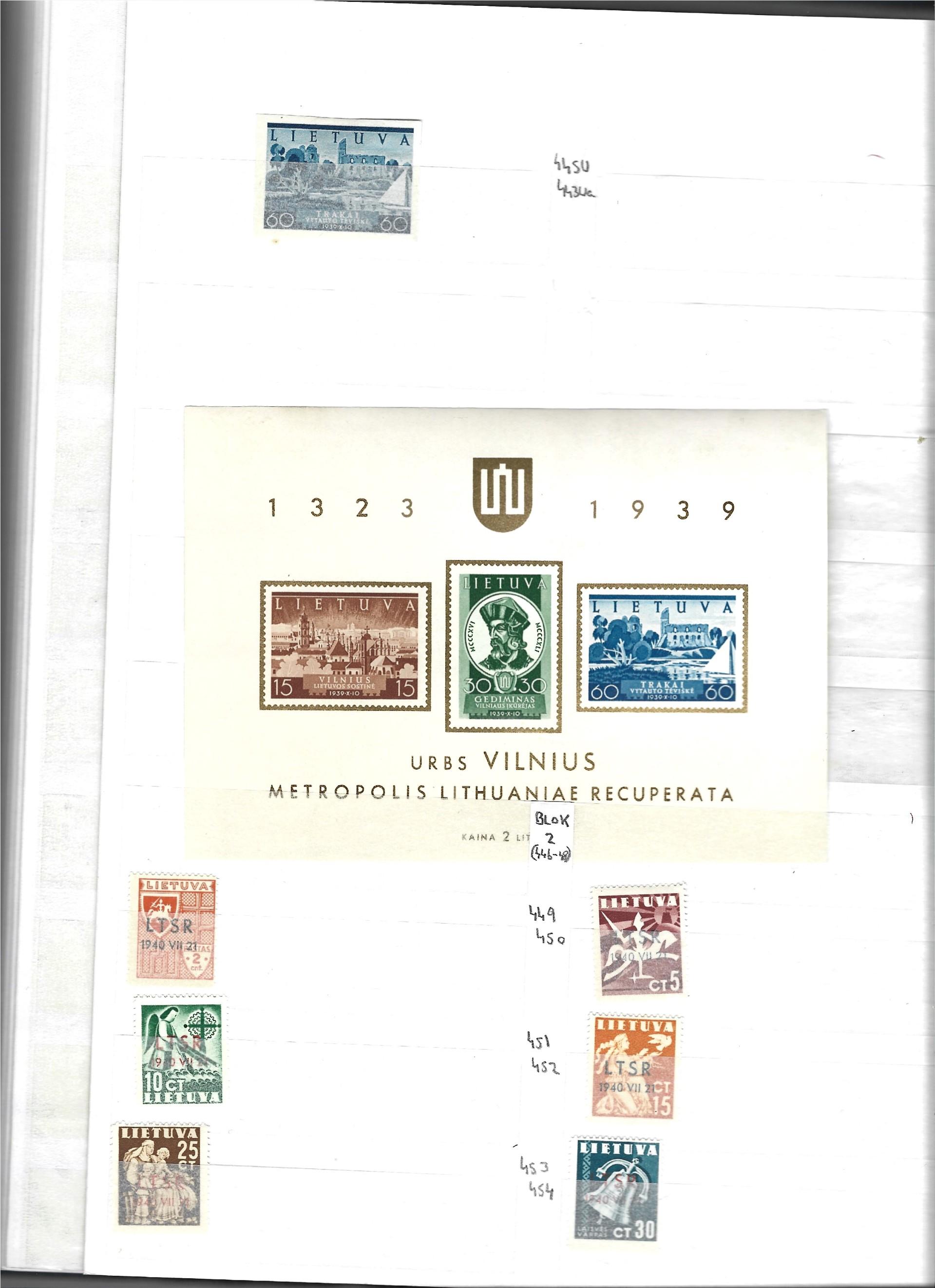 Lietuva 1918 -1940 Pilna kolekcija visi MH 1918-1940 v d
