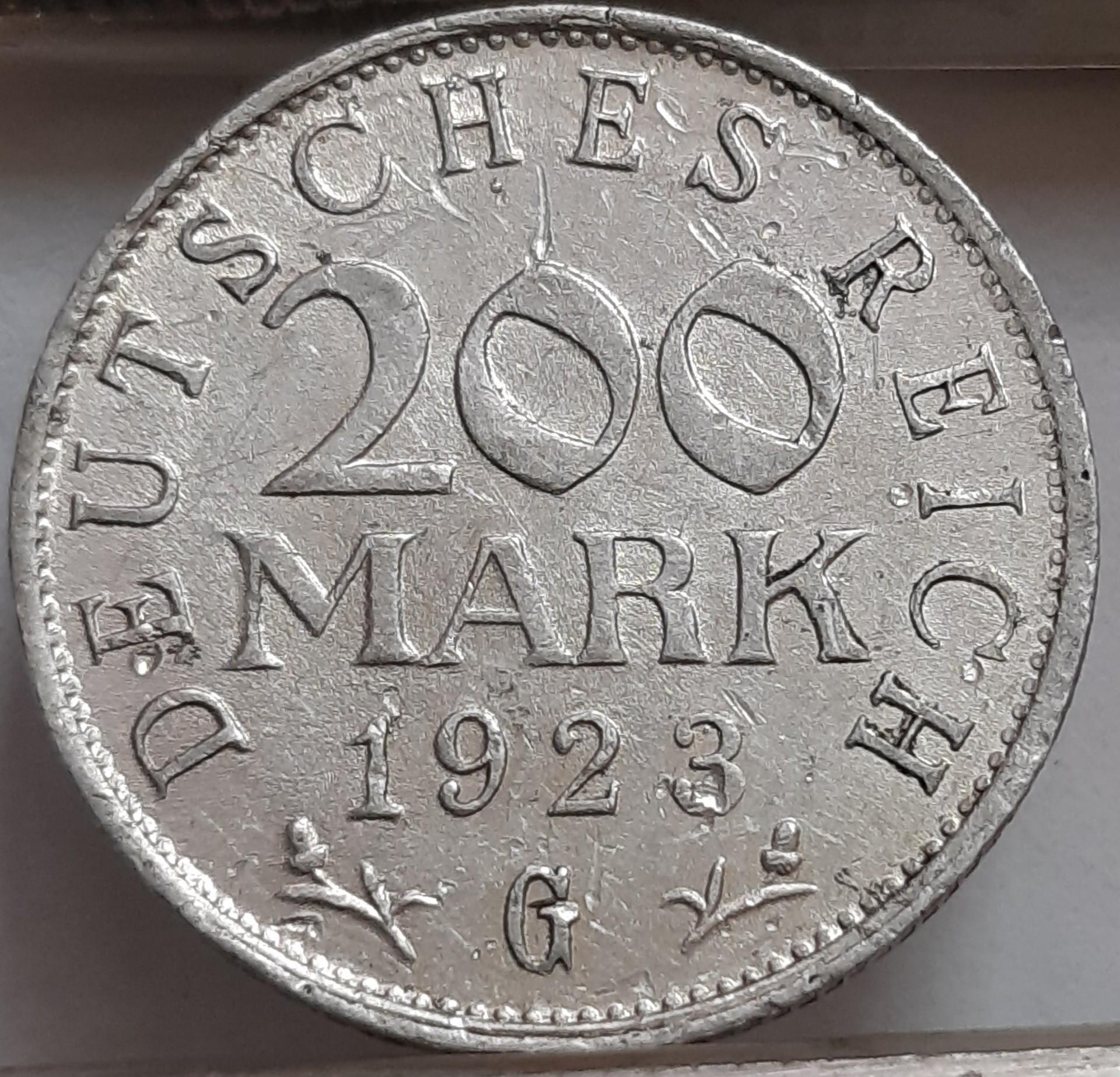 Vokietija 200 Markių 1923 G KM#35 (3086)