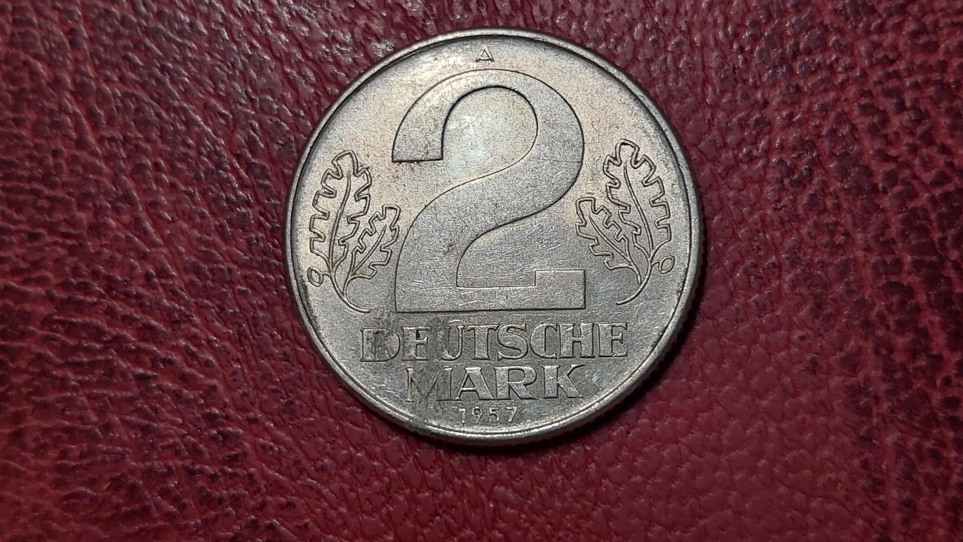 Vokietija - VDR 2 markės, 1957 KM# 14