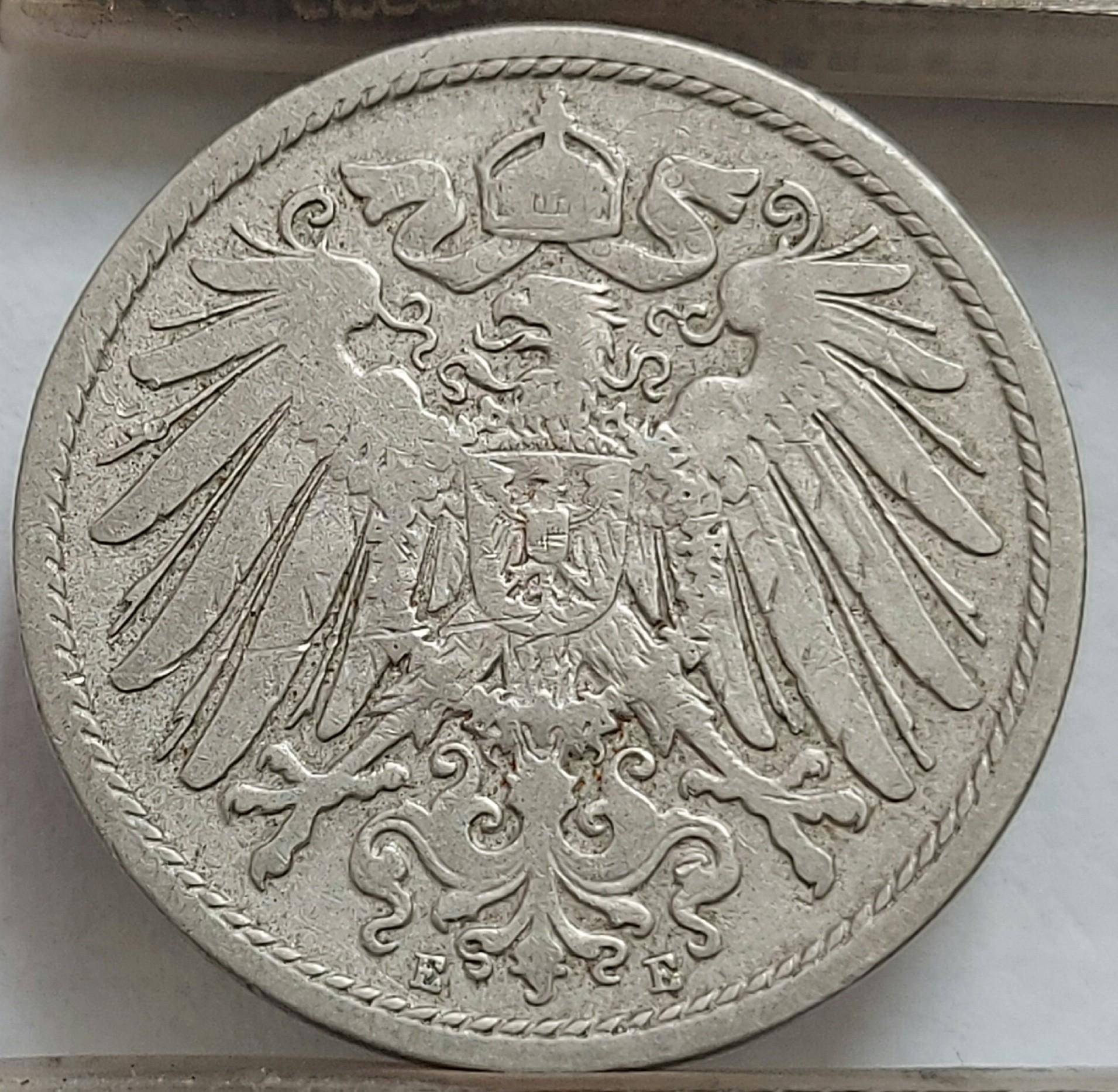 Vokietija 10 Pfenigų 1891 E KM#12 (3106)