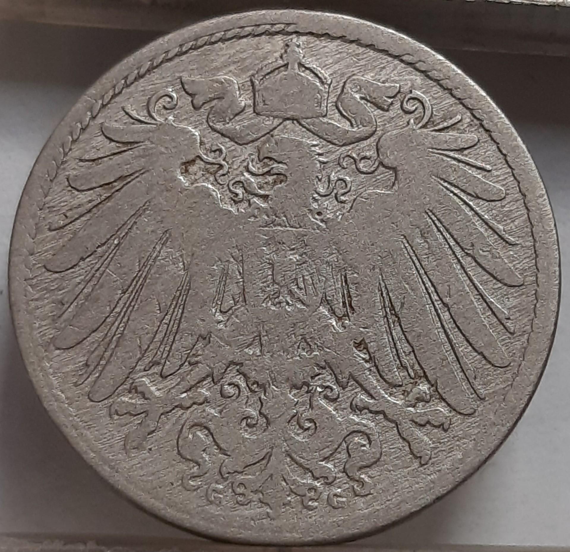 Vokietija 10 Pfenigų 1890 G KM#12 (3109)