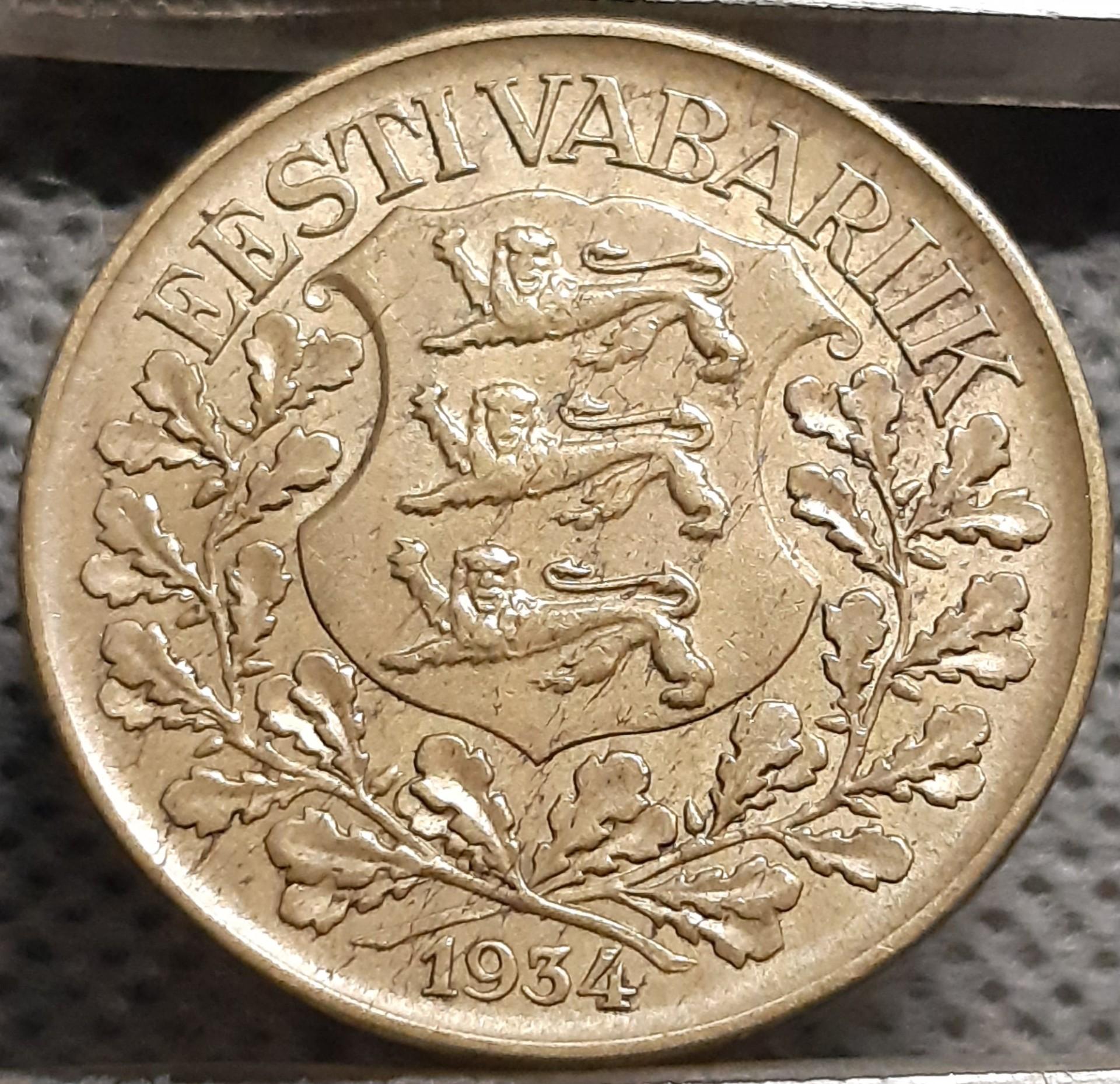 Estija 1 Krona 1934 KM#16 (3076)