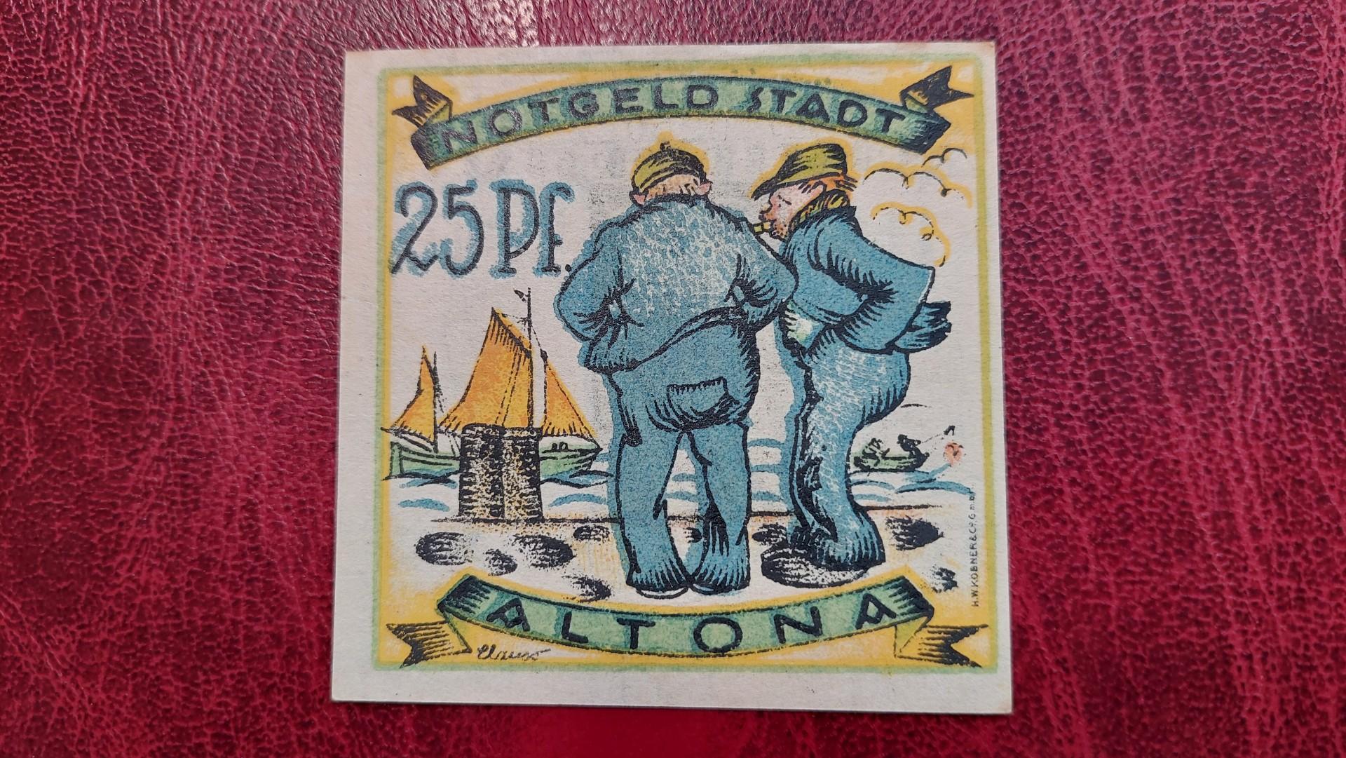25 Pfennig 1921.12.12 Altona Notgeld Vokietija