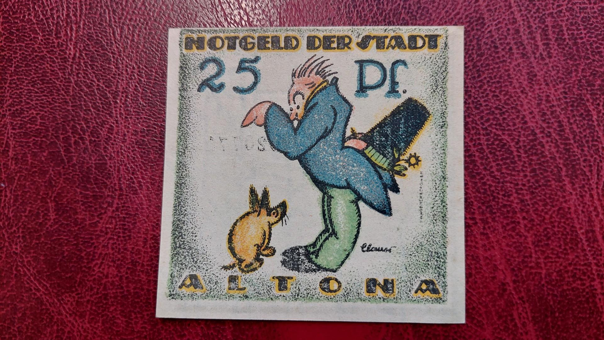 25 Pfennig 1921.12.12 Altona Notgeld Vokietija