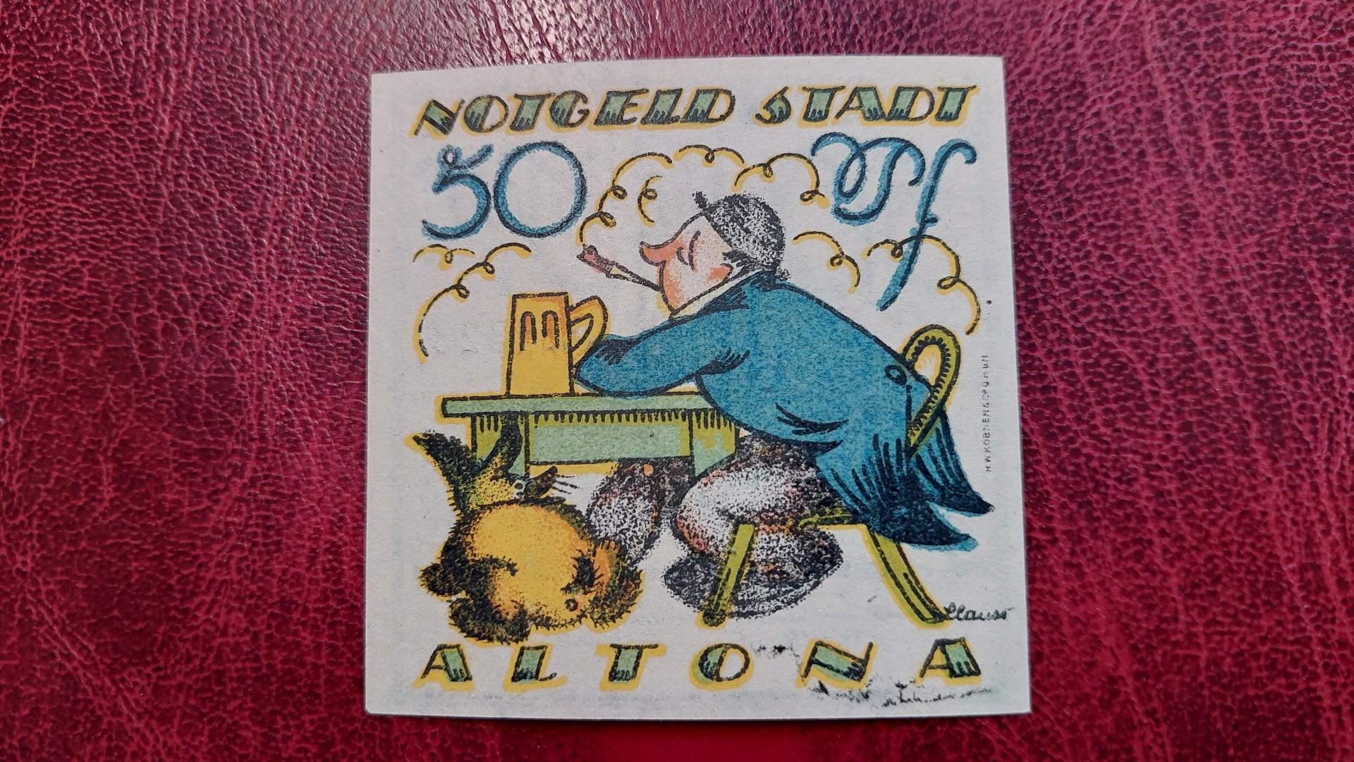 50 Pfennig 1921.12.12 Altona Notgeld Vokietija