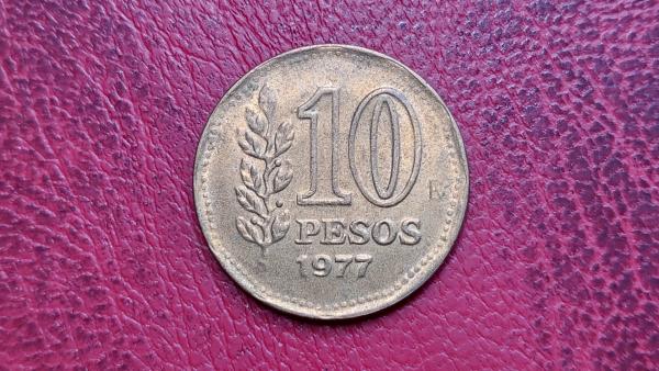 Argentina 10 pesų, 1977 KM# 72