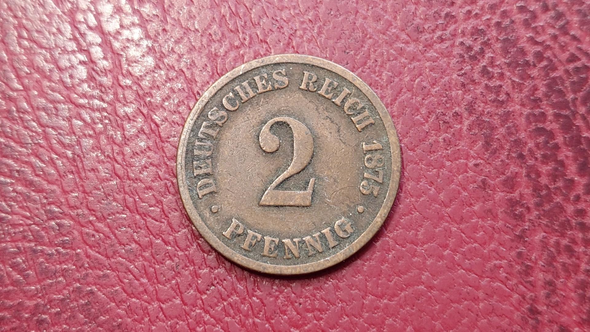 Vokietija 2 pfenigai, 1875B KM# 2
