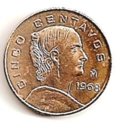 Meksika. 5 centavai ( 1970 ) XF