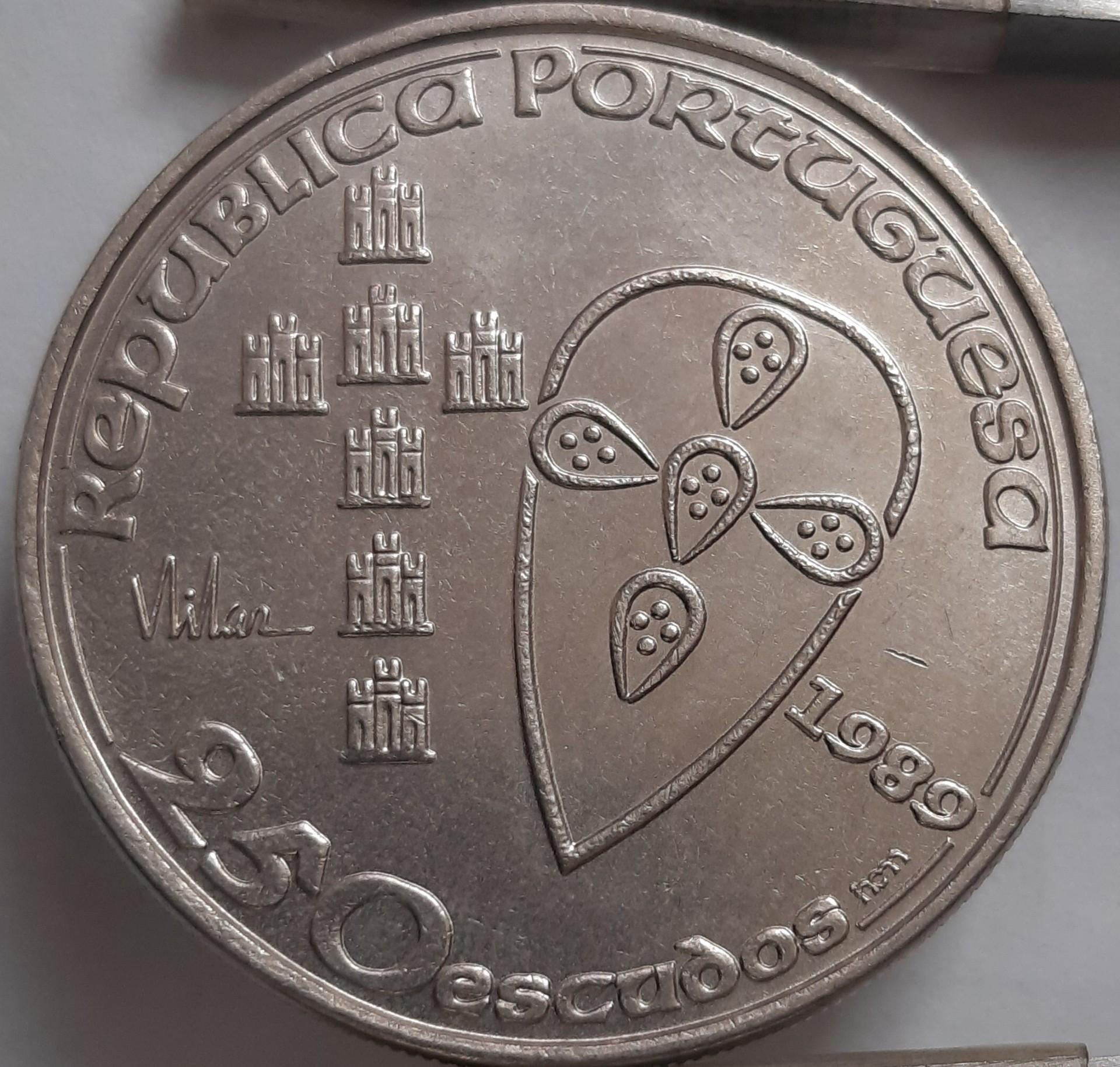 Portugalija 250 Eskudų 1989 KM#650 Proginė (3166)